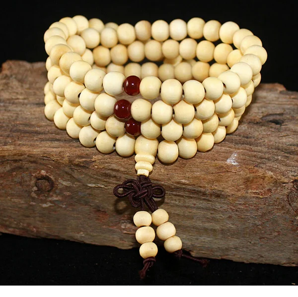 Natural 108*8 mm Beads Sandalwood Buddhist Buddha Wood Bracelets Meditation Prayer Bead Mala Bracelet Women Men Jewelry