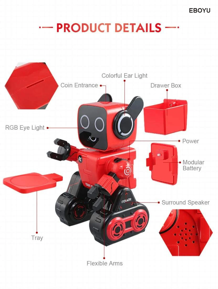 JJRC R4 CADY WILE RC Robot 2.4G Intelligent Remote Control Robot Advisor RC Robot Toy Coin Bank Gift for Kids