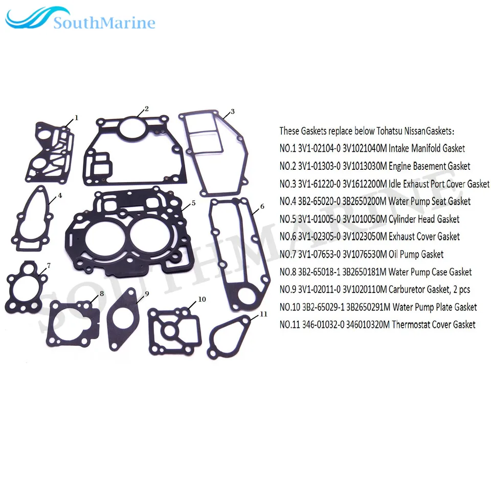 Boat 3V1-87121-0 3V1871210M Complete Power Head Gasket Set for