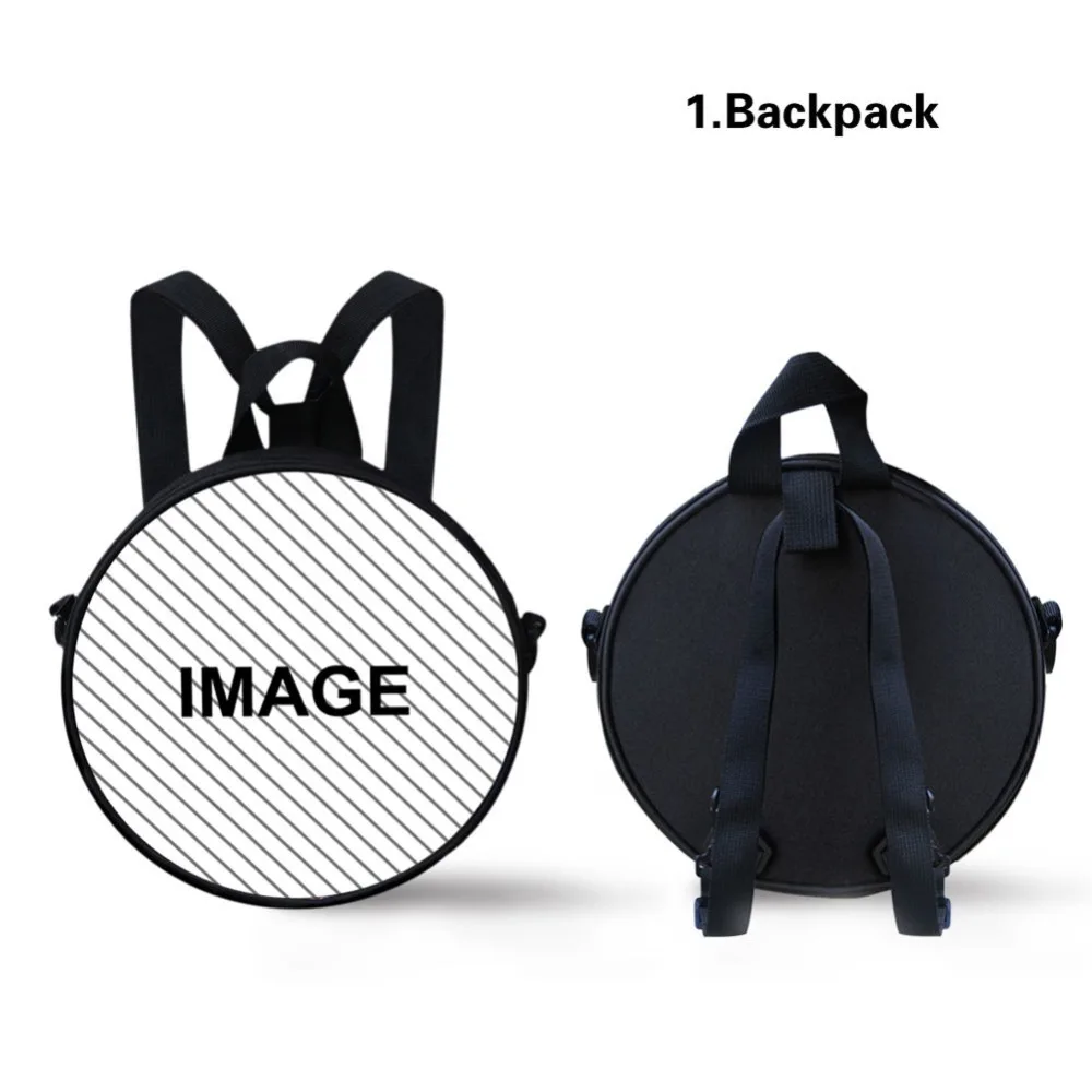 Customized Image Logo kindergarten schoolbag Backpack Compass Children School Bag kids Gift Drop shipping baby girl round bag