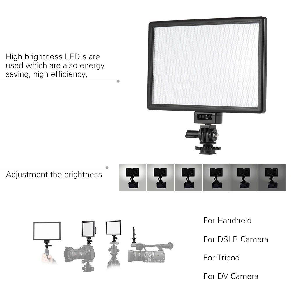 L116T Lcd Display Bi-Kleur & Dimbare Slanke Dslr Video Led Light + Batterij + Lader Voor Canon Nikon camera Dv Camcorder