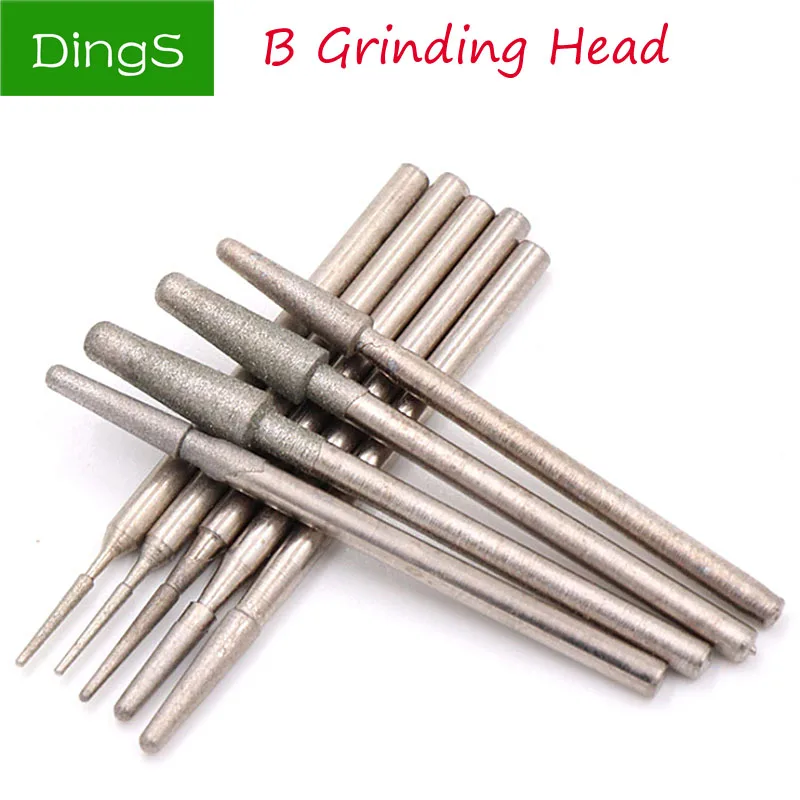 5/10pcs Grit 600/1200 Diamond Grinding Head 1-4mm Rotary Drill Bits Burrs Metal Stone Jade Engraving Carving Tools B Needle
