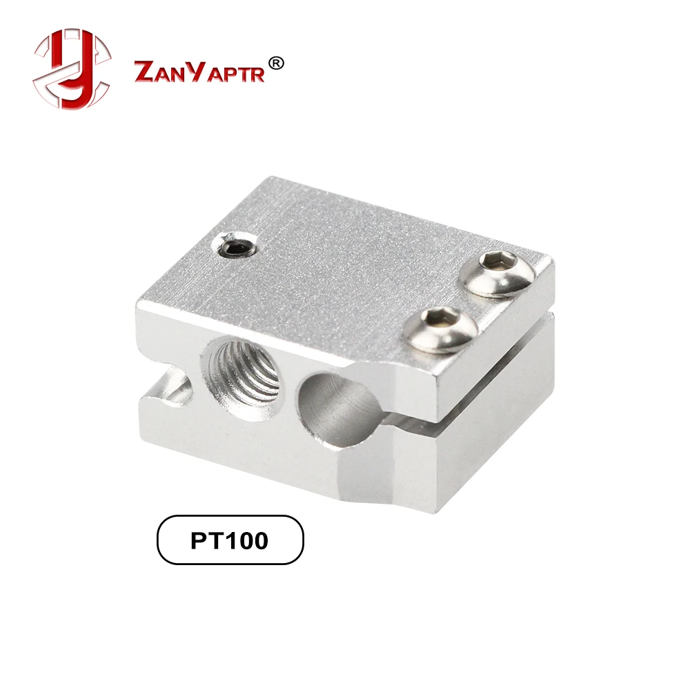 

ZANYAPTR Volcano heater block for E3D Volcano hotend Thermistor sensor PT100 3D printer 24x20x12mm