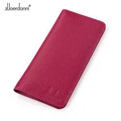 ultra-thin wallet ladies long wallet Soft wallet   leather card folder multi-functional handbag high-quality fashion four-color