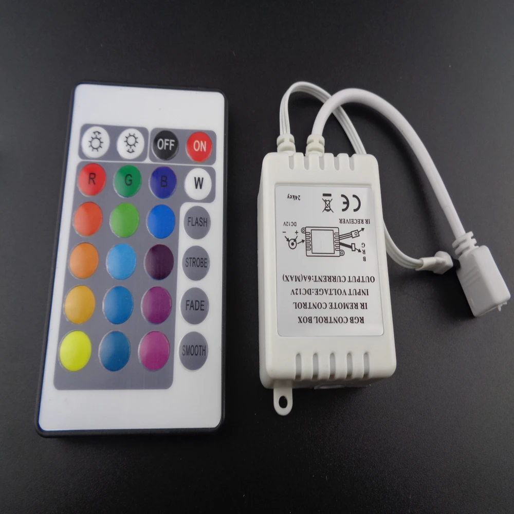 44 Keys LED IR RGB Controler LED Lights Controller IR Remote Dimmer Input DC12V 6A For RGB SMD 3528 5050 LED Strip 24key select