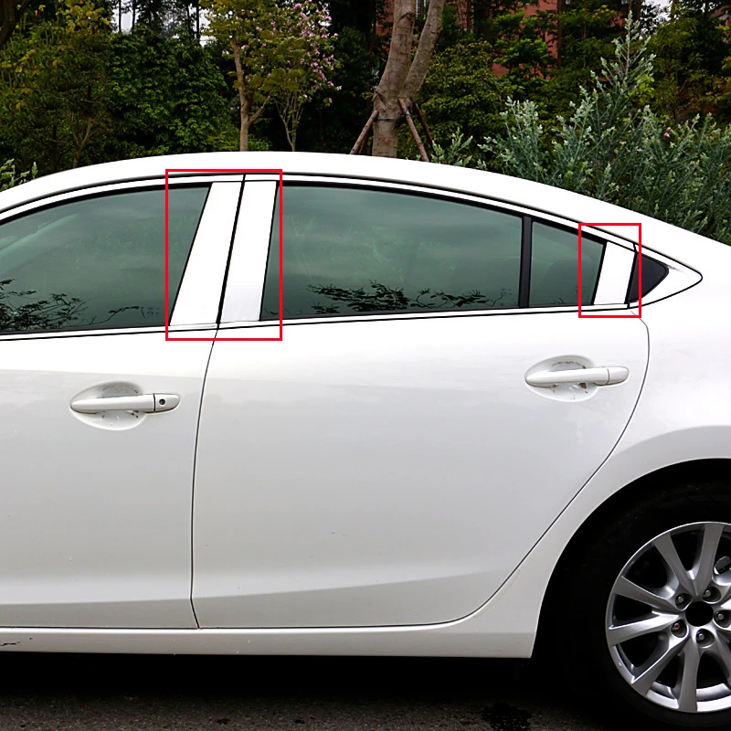 

6 шт. оконные накладки из нержавеющей стали, центральные стойки B + C, накладки на стойки, 6 шт., накладка для Mazda 6 ATENZA 2013 2014 2015 2016