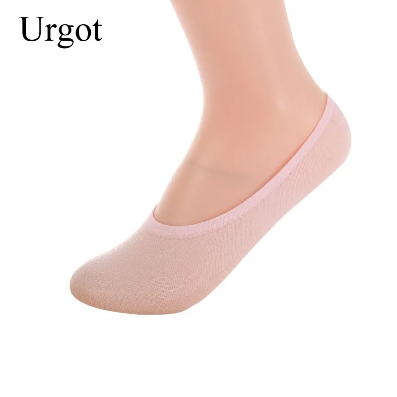 Urgot 10 Pairs Womens Socks Summer thin Breathable Boat Sock Silicone Invisible Silicone Non-slip Female Solid Color Ankle Socks