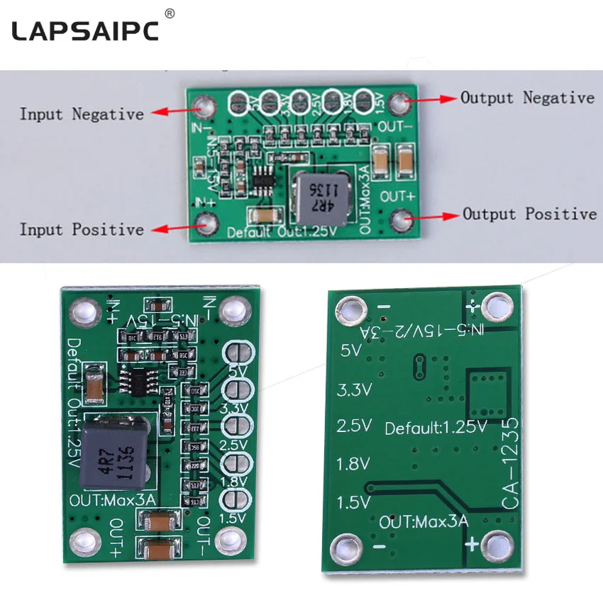 

Universal Step Down Power Module 5-16V To 1.25V/1.5V/1.8V/2.5V/3.3V/5V Adjustable Buck Voltage Converter Board 3A For LCD Screen