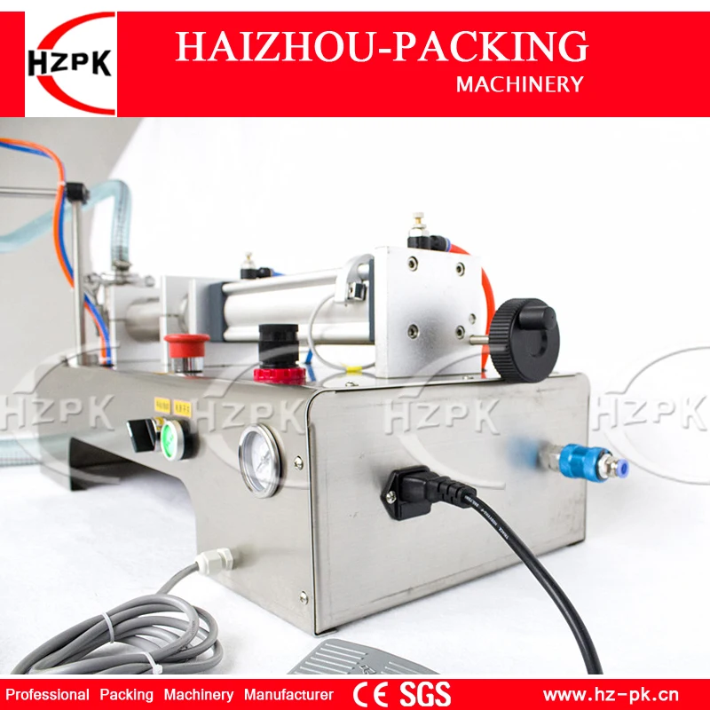 

HZPK Semi-automatic Liquid Filler Horizontal Single Head Bottle Filling Machine Stainless Steel Small Pack 300-2500ml G1WYD2500