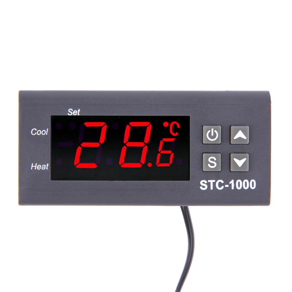 

STC-1000 110V 220V 12V 24V 10A Two Relay Output LED Digital Temperature Controller Thermostat Incubator with 1M Sensor Heater