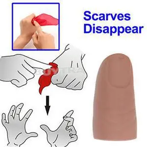 Hot Sale k Rubber Finger Thumb Tip Scarf Disapper Stage Show Magic Tricks Tools Attractive Tric Party Magic