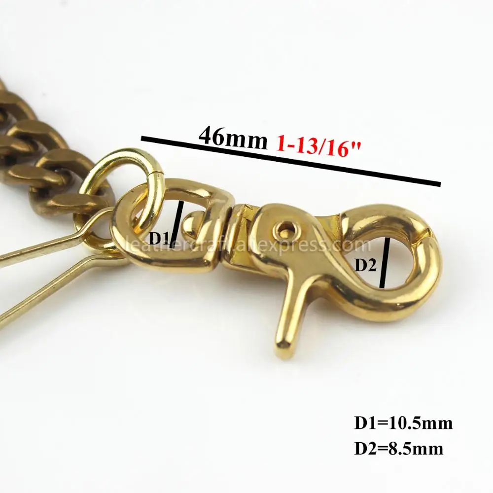 1 x Solid Brass Belt Hook Keychain Fob Clip Wallet Waist Chain With Lobster Snap Hook 19.3\