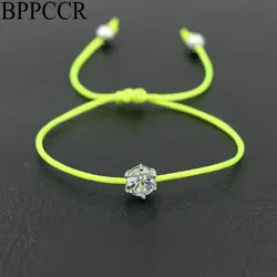 BPPCCR 11 Màu Sắc Nữ Màu Bạc Ren Tinh Thể Zircon May Mắn Đầm Vòng Tay Dây Đỏ Ren Dây Vòng Tay Pulsears