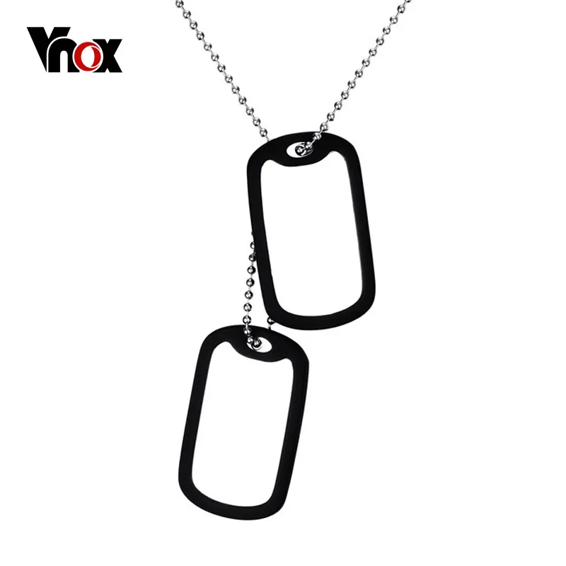 VNOX Stainless Steel Double Dog Tag Necklace Pendant ID Men Jewelry 24\