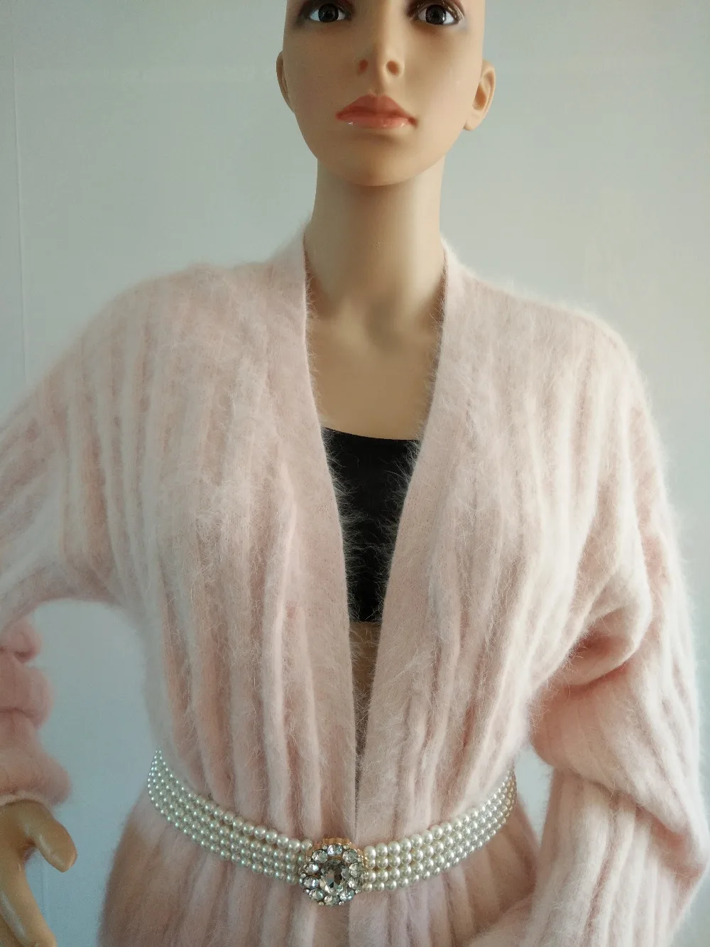 (custom) new natural Plush mink cashmere sweater lady long coat cardigan sweater free shipping