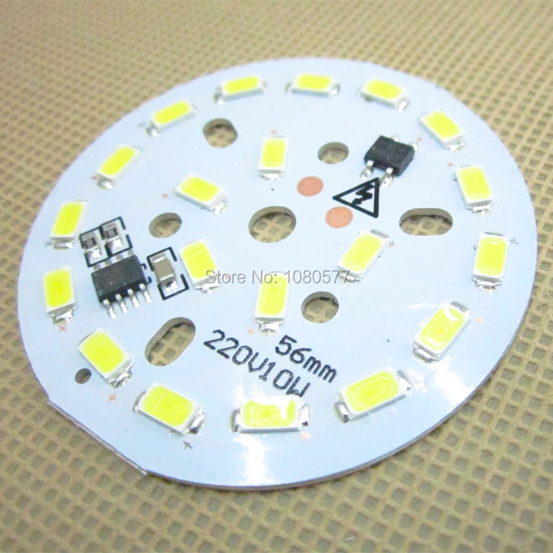 Bombillas LED de CA 220v SMD 5730 PCB, controlador IC inteligente integrado regulable, 3w, 5w, 7w, 10w, 12w, 15w, 18w, 24w, blanco cálido, 1 unidad