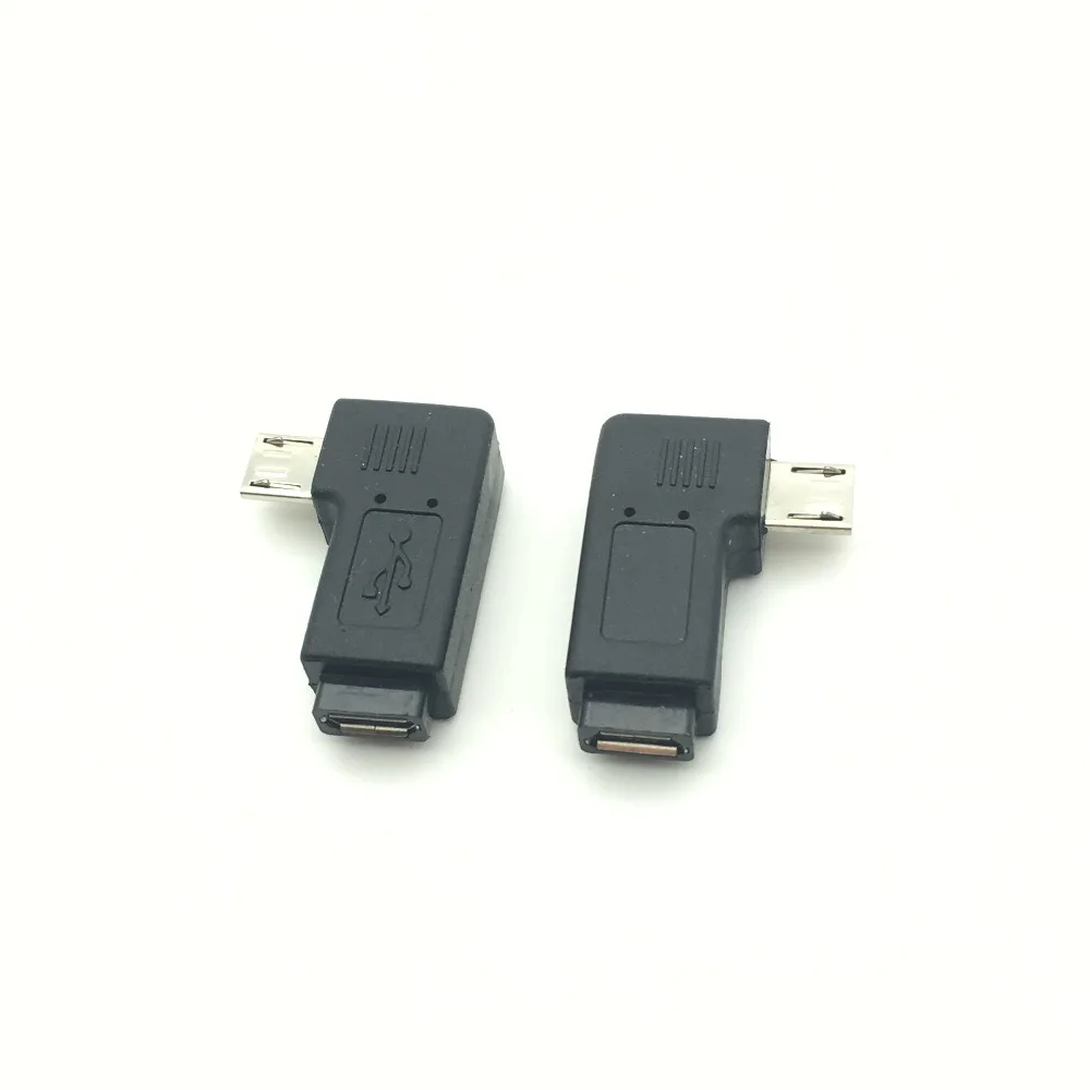 1 Pair Right Left Angle Micro USB Male 90 Degree USB Male to Micro Female Plug Adapters Hot Worldwdie AQJG