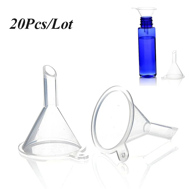 20Pcs Mini Transparent Plastic Perfume Emulsion Funnel For Makeup Tool Kit Hopper Kitchen Cooking Accessories Packing Tool