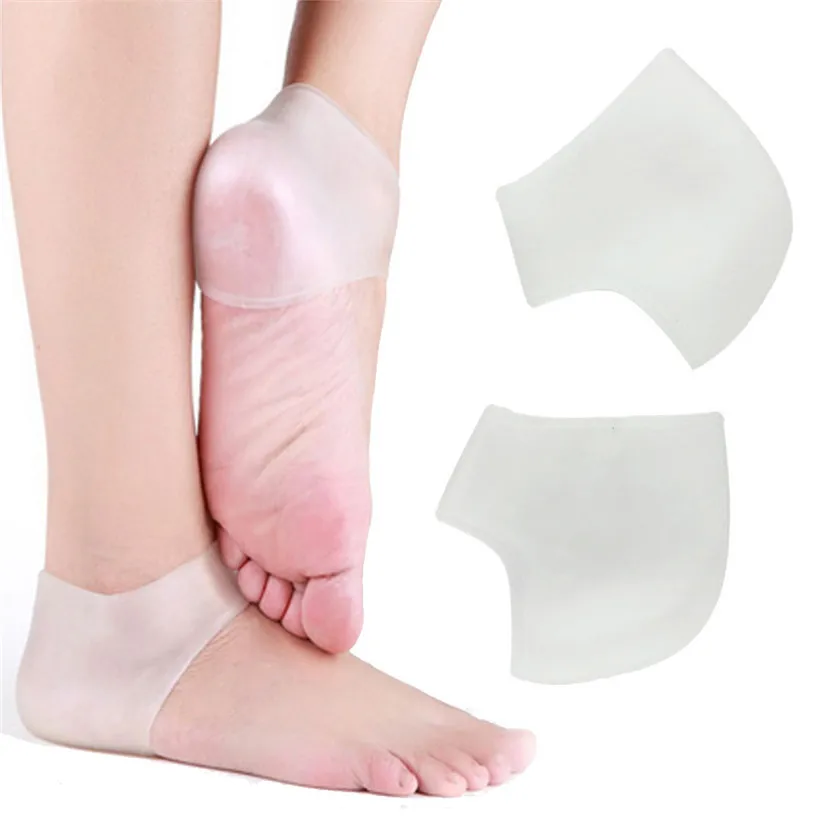 

3pairs silicone heel protectors moisturizing and whitening Gel Heel Socks breathable socks palmilha de silicone foot care tool