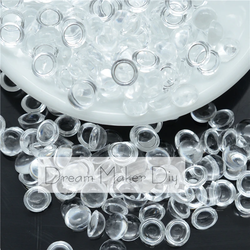 4mm/6mm/8mm DIY pendant jewelry accessories Cabochon Domes Round Water droplets Transparent Wihout glue Beads