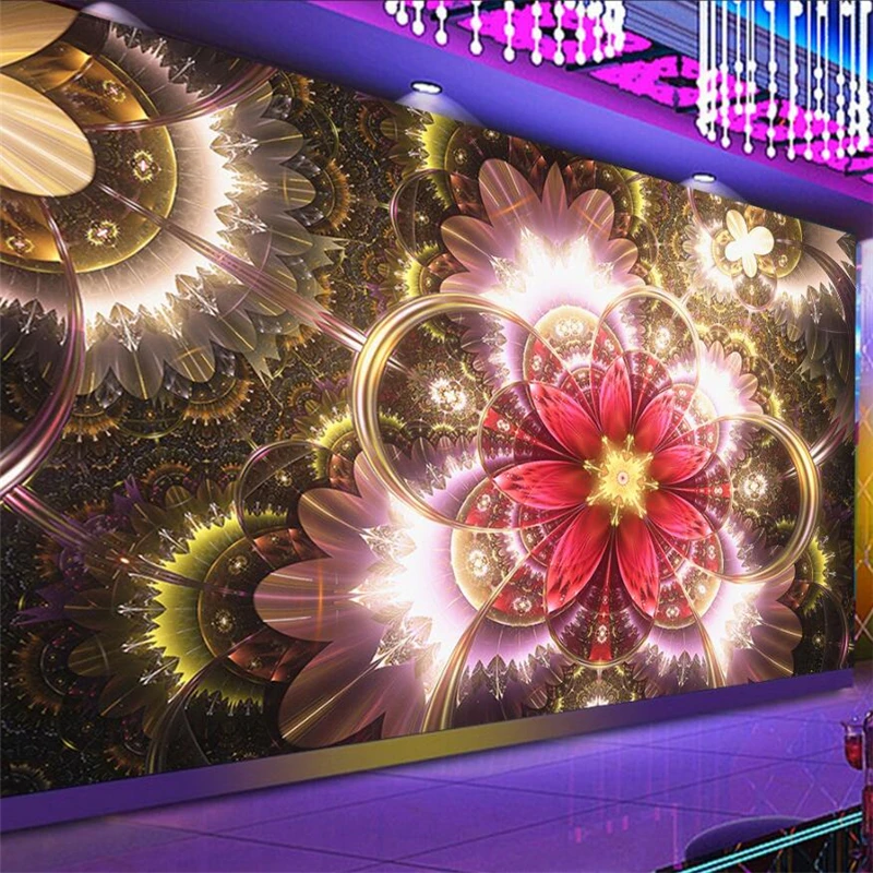 

wellyu papel de parede Custom wallpaper Cool nightclub flower bar KTV tooling background wall photo wallpaper behang