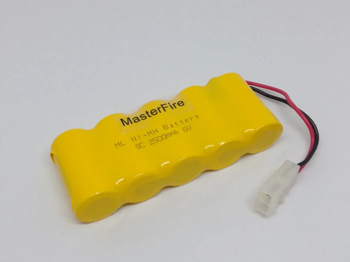 

MasterFire New 6V 2500mAh SC Rechargeable Ni-MH Battery Cell NiMH Batteries Pack with Connector for RC Tanks Trucks Boats Cars