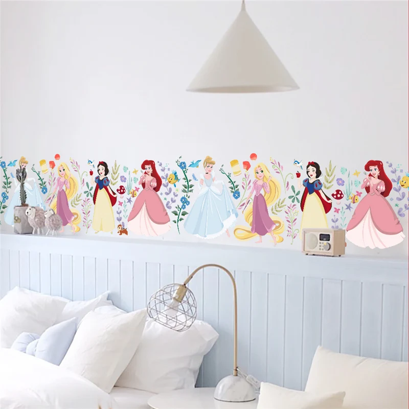 Cartoon Dancing Princess Tree Flower Wall Sticker For Kids Room Children Bedroom Computer Decoration Wall decals Poster Mural