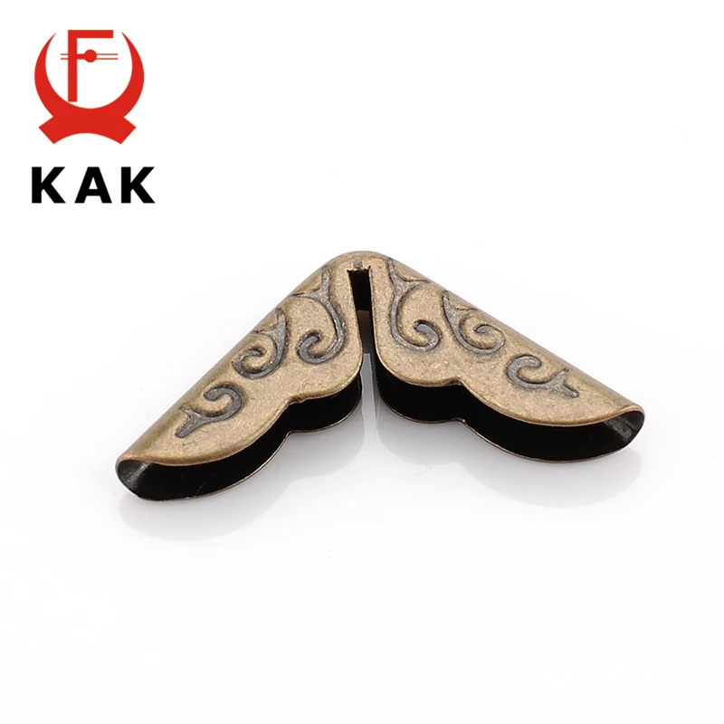 KAK 100pcs 15x15x3mm Antique Brass Metal Book Scrapbooking Notebook Albums Menus Folders Corner Protectors Bronze Tone Hardware