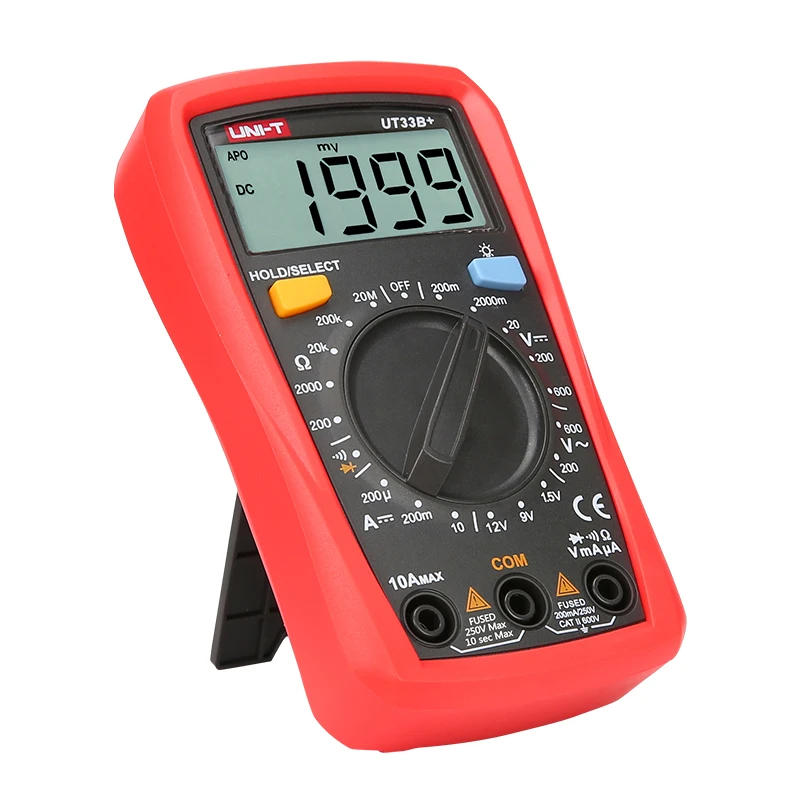 UNI-T UT33B + Digitale Multimeter Handleiding Range Ac Dc 200Mv ~ 600V Voltage Meter Dc 10A Huidige Tester weerstand Meter