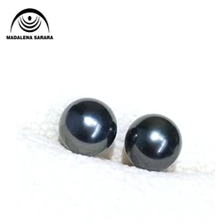 MADALENA SARARA 10mm-12mm Saltwater Tahiti Pearl Natural Black Color Loose Bead Little Blemish
