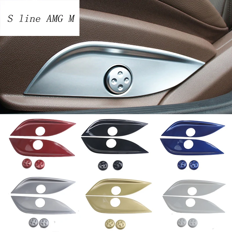 

Car styling Seat Adjust Switch Button Covers Stickers Panel Trim For Mercedes Benz GLC C E Class W205 W213 X253 Auto Accessories