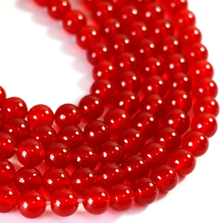 Natural red jades stone smooth round chalcedony loose beads 4mm 6mm 8mm 10mm 12mm 14mm high grade jewelry making 15inch B31