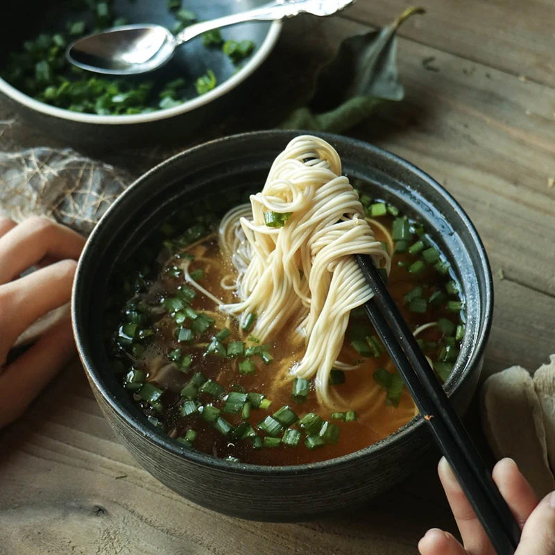 ANTOWALL Ceramic 6.5 inch bowl home instant noodle bowl Chinese style tableware soup ramen bowl porcelain