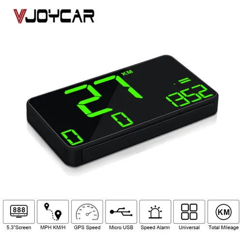 Fuentes grandes 5,3 ""GPS velocímetro Digital pantalla de velocidad del coche sobre sistema de alarma de velocidad Universal para bicicleta motocicleta camión coche