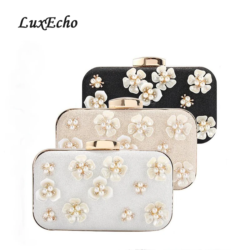 

LuxEcho 2018 Women's Bag New Pearl Dinner Bag Handmade Pearl Embroidery Bag Fashion Banquet Bag Lady's Handbag