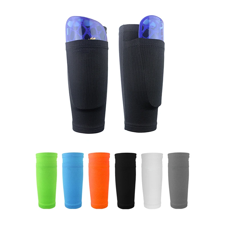 1 Pair Soccer Protective Socks Shin Guard With Pocket For Football Shin Pads Leg Sleeves Supporting Adult Support Sock