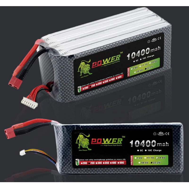 1 adet Orijinal Aslan Guc Lipo Pil 6 S 22.2 V 10400 MAH 25C Lipo pil RC Helikopter 6 Kanal Trex Akku RC Tekne Icin freeship