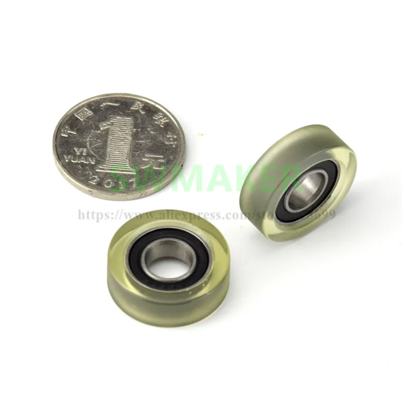 1pcs 8*22*7mm 688 Bearing, Polyurethane Coated, Medical Device Conveyor Belt, Soft Rubber Silence, PU Formed Bearing Wheel