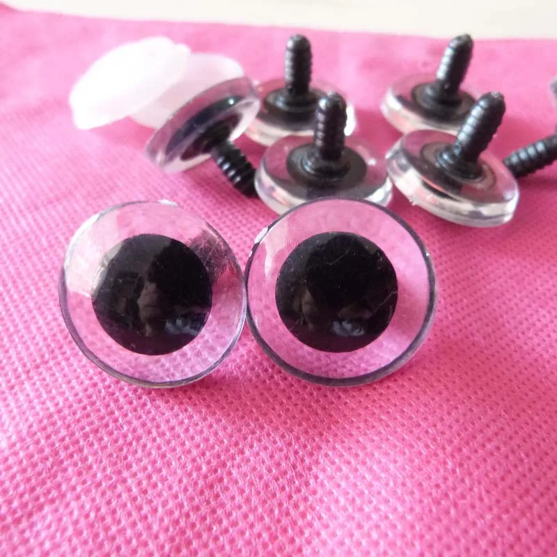 

30pcs---24mm clear trapezoid shape toy safety eyes with washer for diy doll accessories