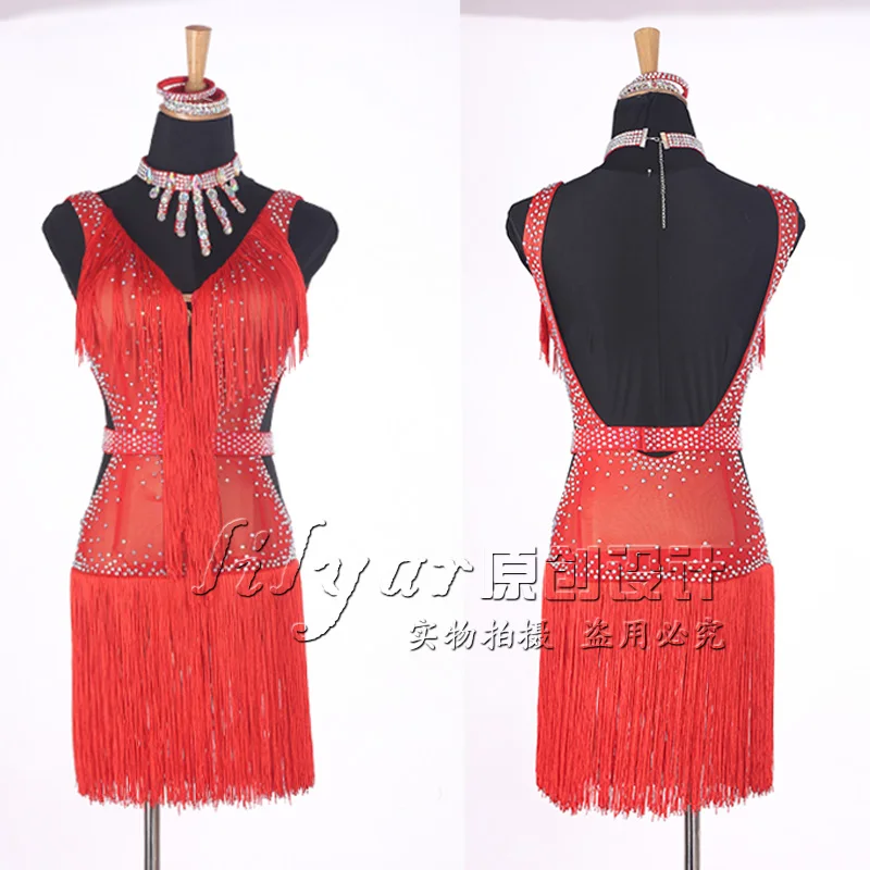 

New Latin dance costume dress tassels