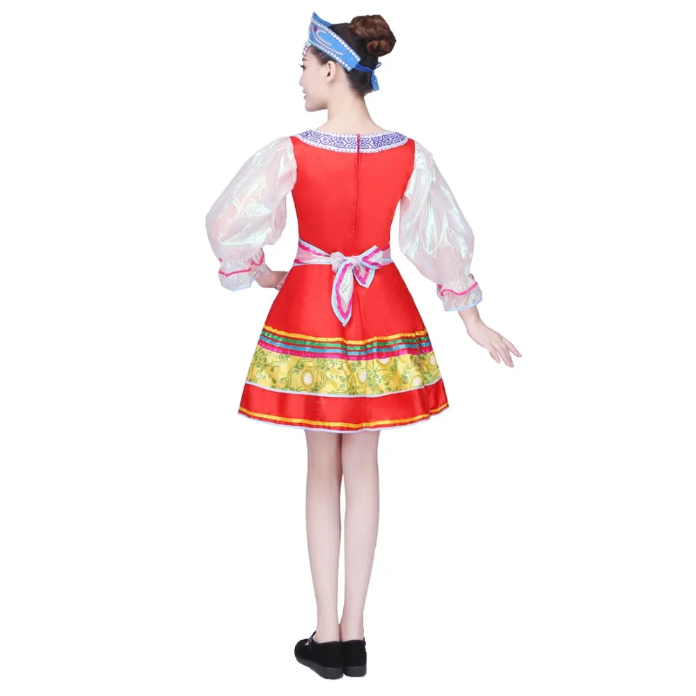Songyuexia Woman Tradition Russian Tatar Uzbek Buick Singer folk dance performance apparel clothing Stage dance Clothing