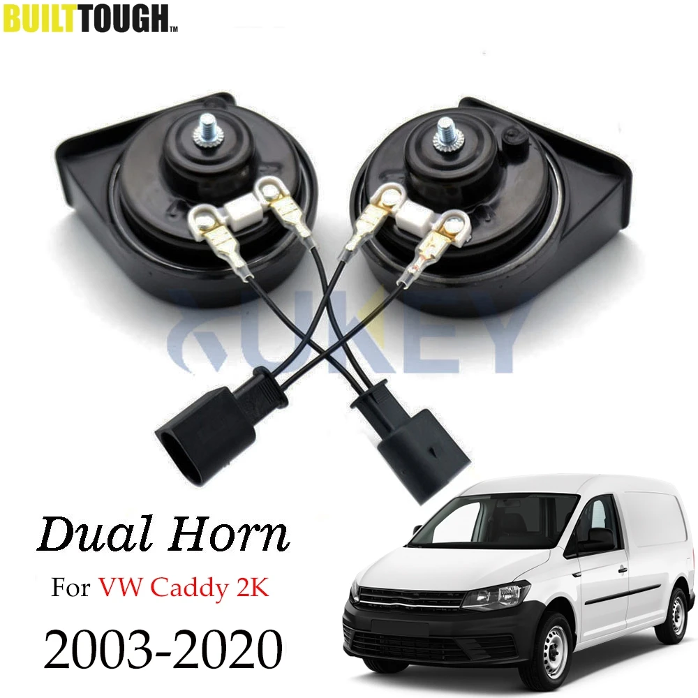 For VW Caddy 2K 2003 2004 2005 2006 2007 2008 2009- Snail Horn 410/510Hz Dual Pitch Waterproof 110-125db Loud Auto Horns