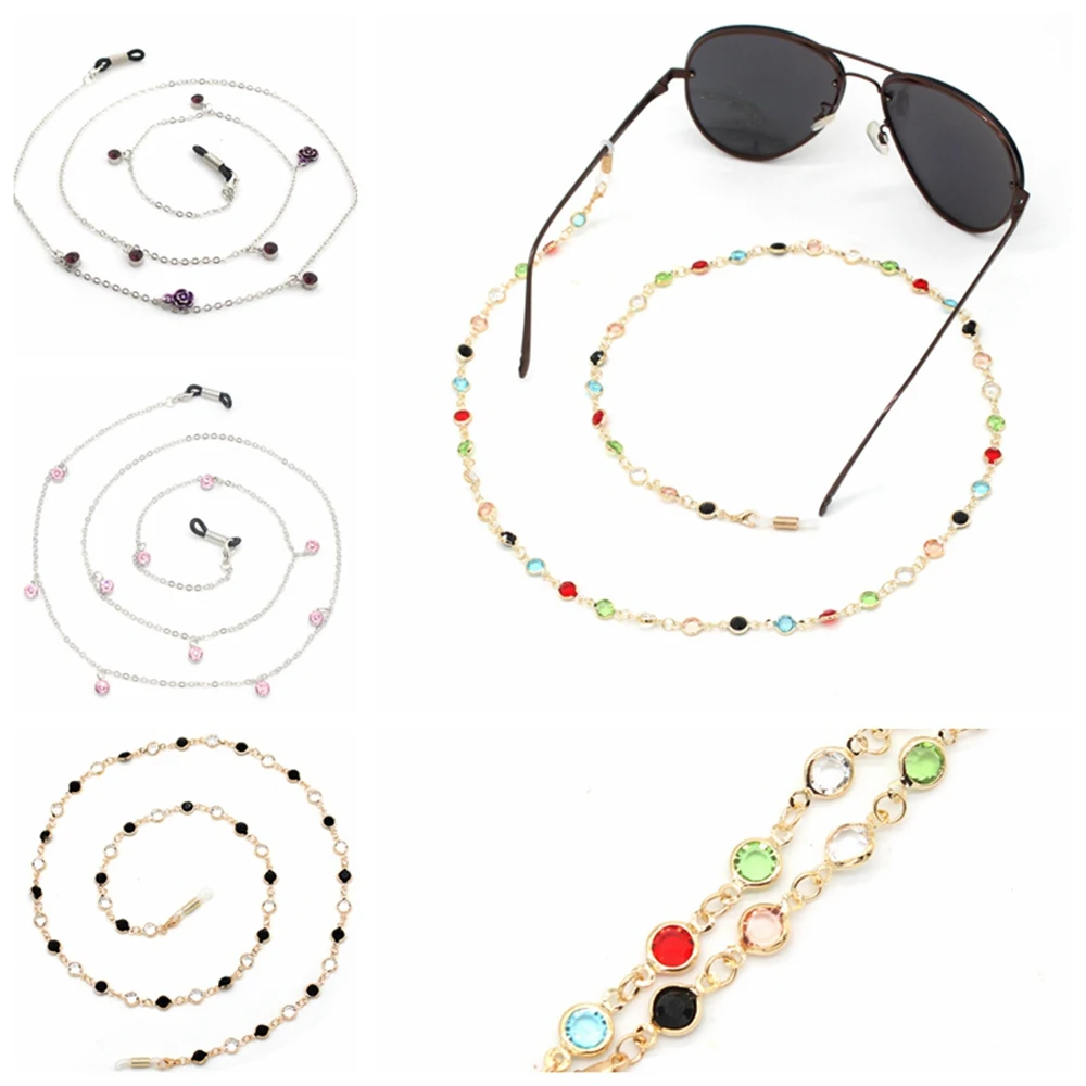 

10pc/lot Fashion Crystal Rhinestone Metal Sunglasses Chain Neck Cord Holder Eyeglass Lanyard wholesale