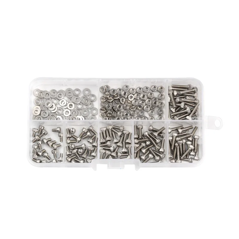 250Pcs M2.5 In Acciaio Inox Viti A Testa Cava Esagonale Bicicletta Bulloni Esagonali Assortimento Della Miscela Kit