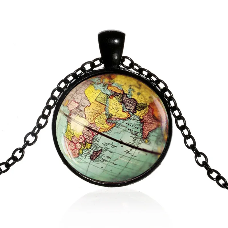 Hot Women Fashion  Cute Retro chain Necklace Retro Earth Map Time Gems Party Gift Jewelrty N1167