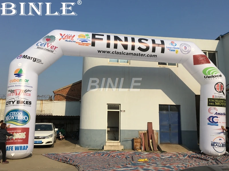 

Customized double printed white 3D inflatable start finish line arch sport arch gate for outdoor promotion