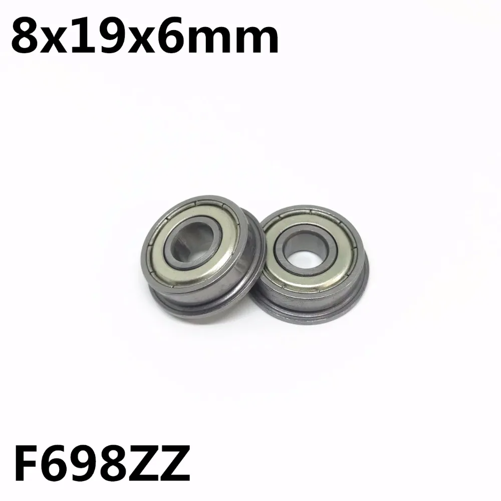 10Pcs F698ZZ 8x19x6 mm Flange Bearings Deep Groove Ball Bearing High Quality F698Z F698