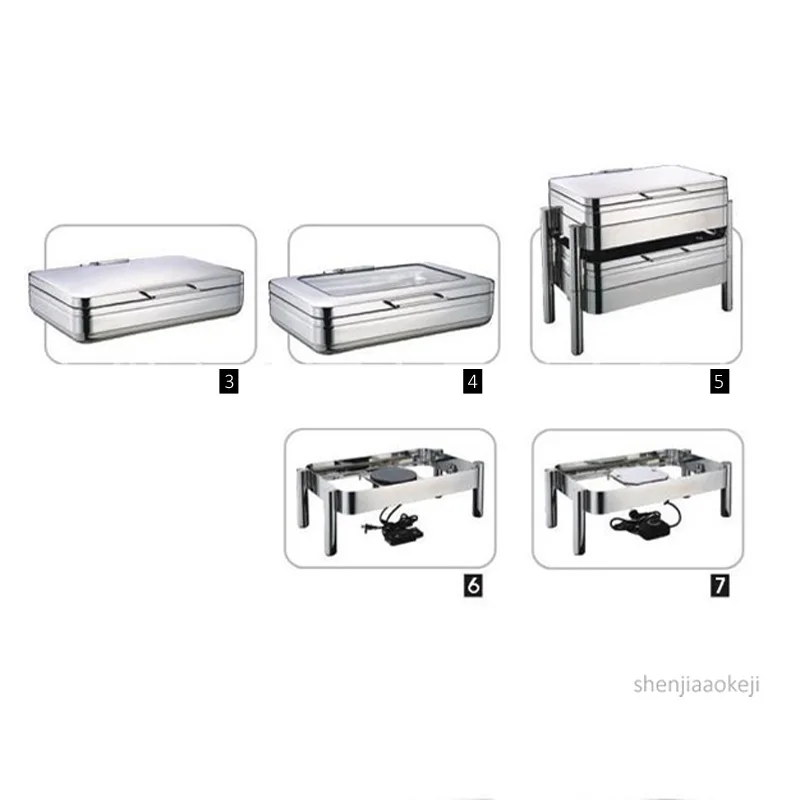 

Шведская печь 304, длинная квадратная гидравлическая крышка из нержавеющей стали, обеденная плита, машина для сохранения тепла, кухонный инструмент