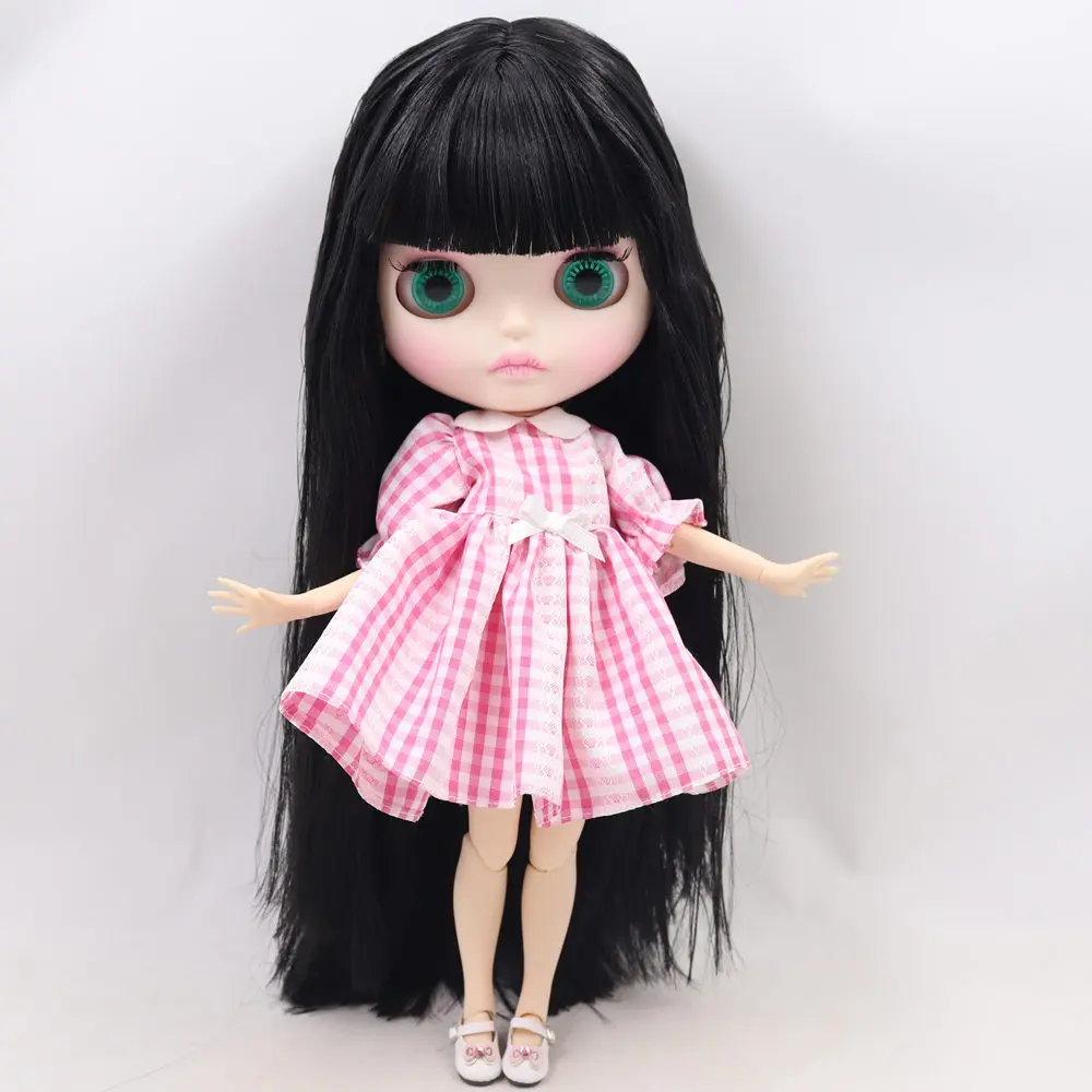 ICY DBS Blyth Doll For Series No.BL9601 Black hair Carved lips Matte face Joint body 1/6 bjd