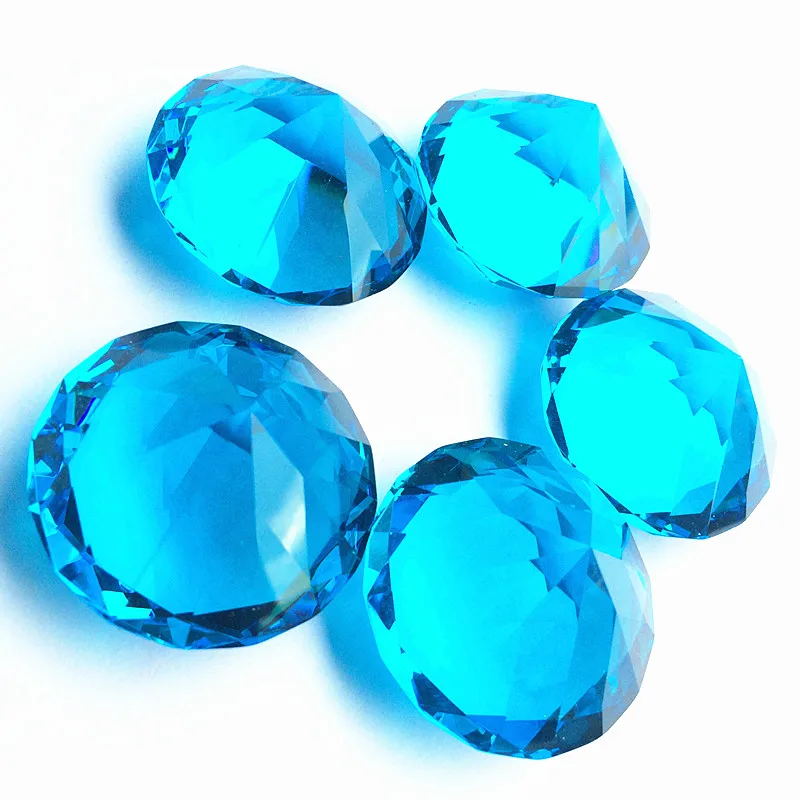 K9 Crystal Aqua Diamonds Cut Glass Jewelry Paperweight Crafts Collection Souvenir Birthday Christmas Wedding Gifts Decoration